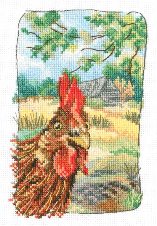 Kit de Punto de Cruz RTO El viejo jardín de la abuela. Gallina – C340