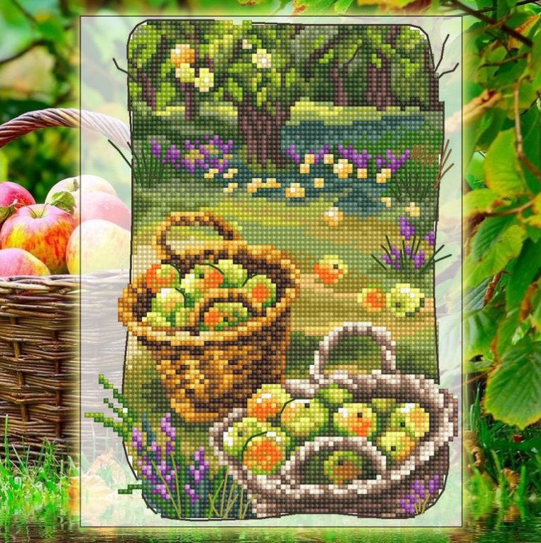 Manzanas. El viejo jardín de la abuela - RTO C344 - Kit de punto de cruz