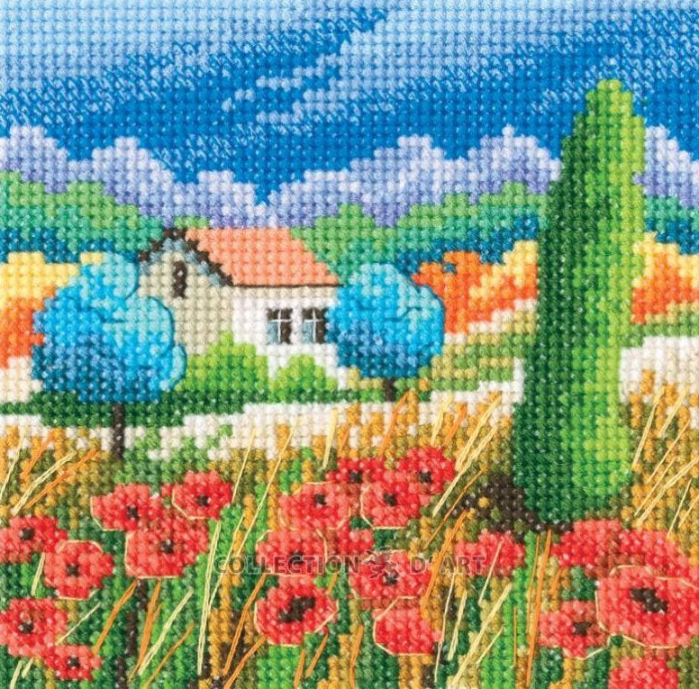 Kit de Punto de Cruz RTO Colores de Verano. Amapolas – C359