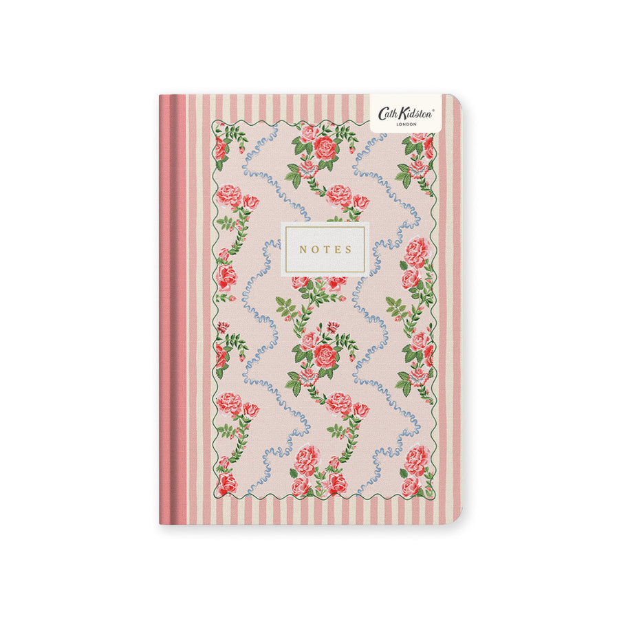 Carnet à couverture rigide premium Rose Flutter Stripe (A5) (13214)