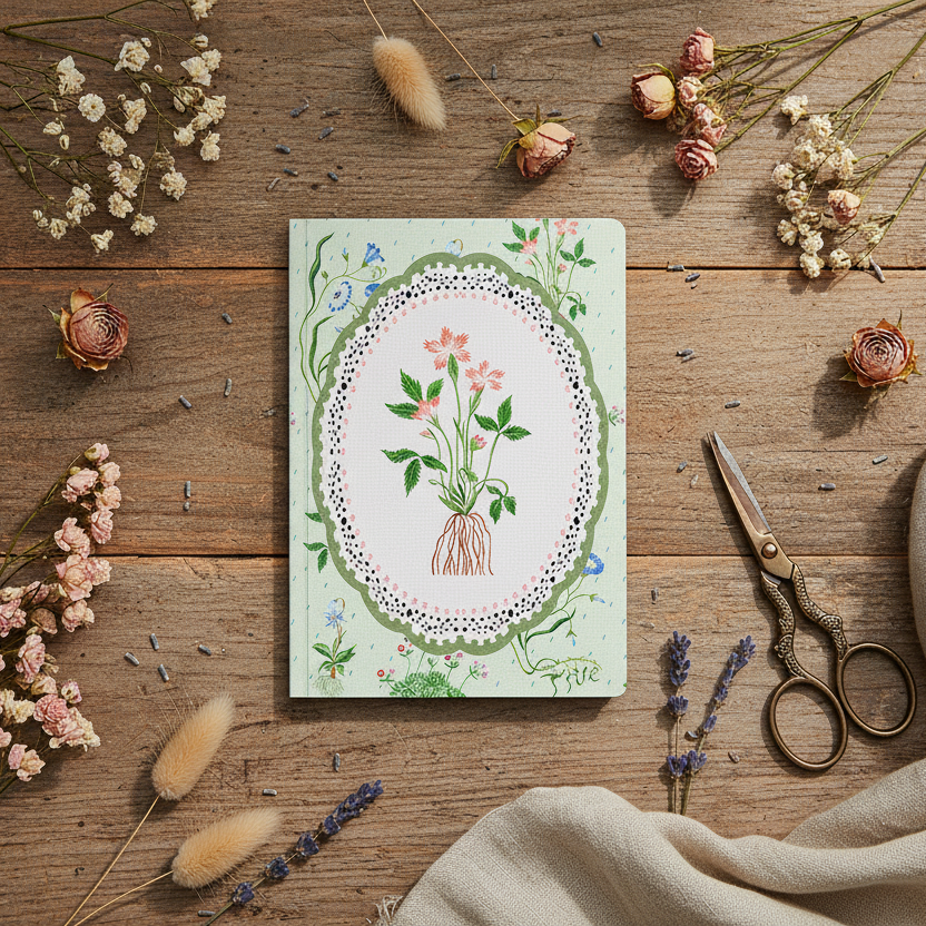 Carnet à reliure parfaite Green Roots Vignette Premium (A5) (13162)