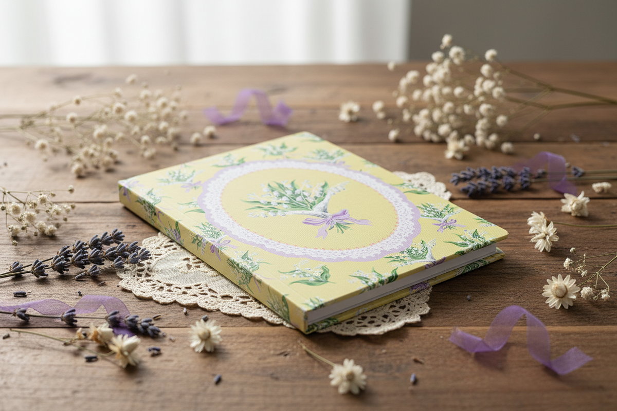Quaderno Yellow Lily of the Valley Vignette Premium con rilegatura perfetta (A5) (13165)