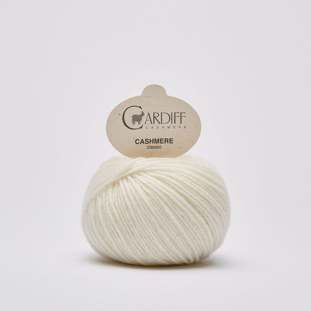 Cardiff Classic Cashmere 501 Neve, ovillo de lana 100% cachemira italiana