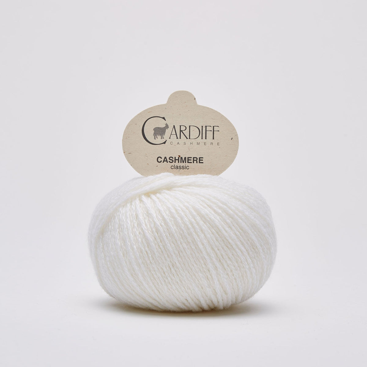 Cardiff Classic Cashmere 623 Candido, ovillo de lana 100% cachemira italiana