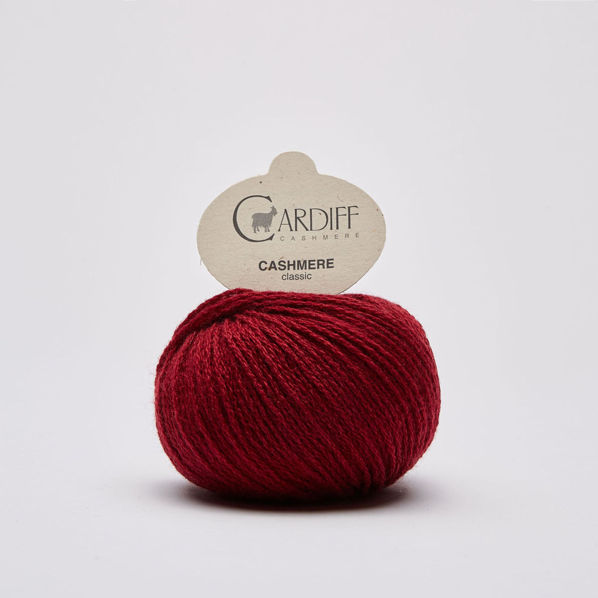 Cardiff Classic Cashmere 628 Granata, ovillo de lana 100% cachemira italiana