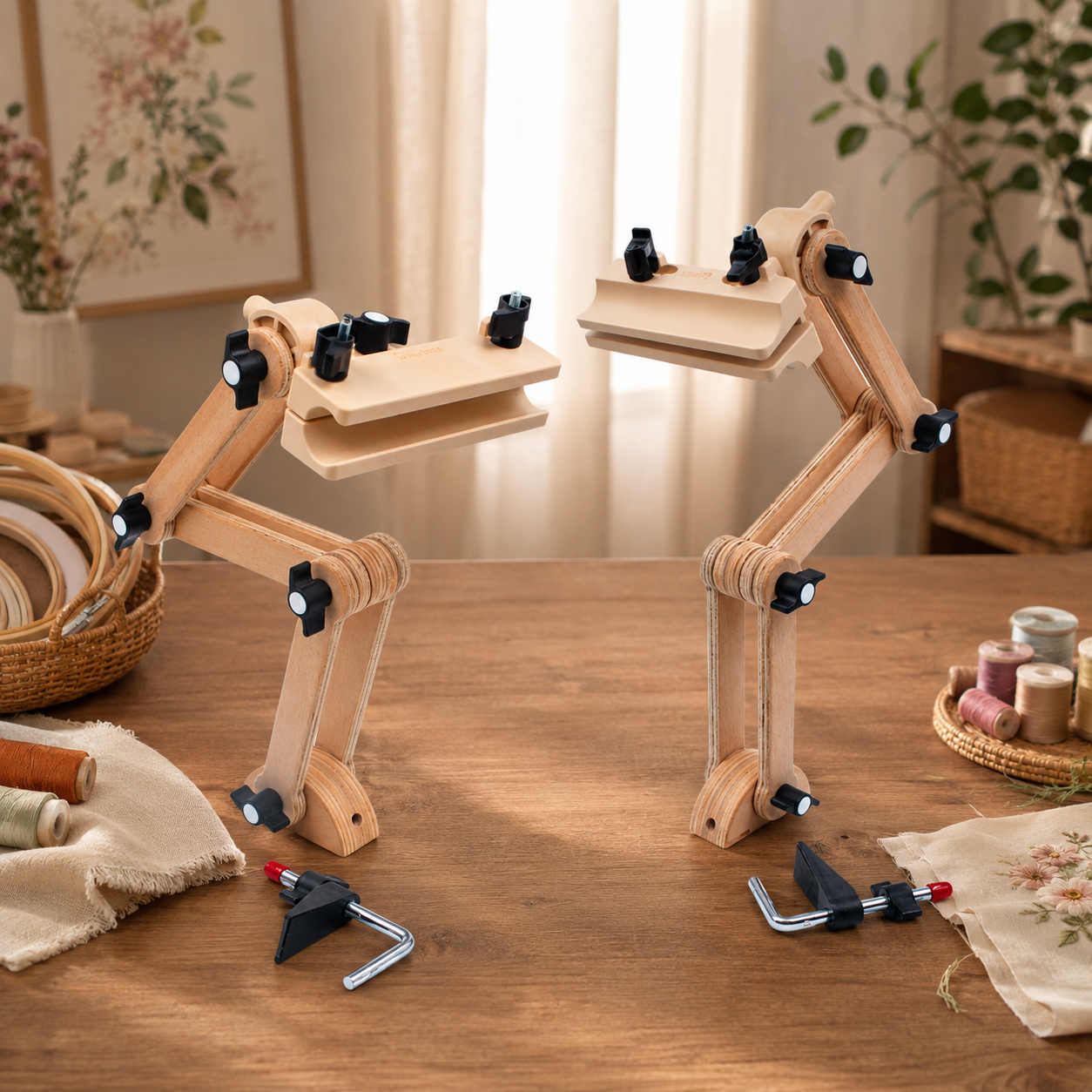 Soporte de mesa ajustable Nurge 190-26 para bordado con cabezal 2 en 1 Snap Head