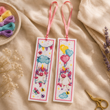 Kit marcapáginas Vervaco Unicorn set de 2 con unicornios y globos