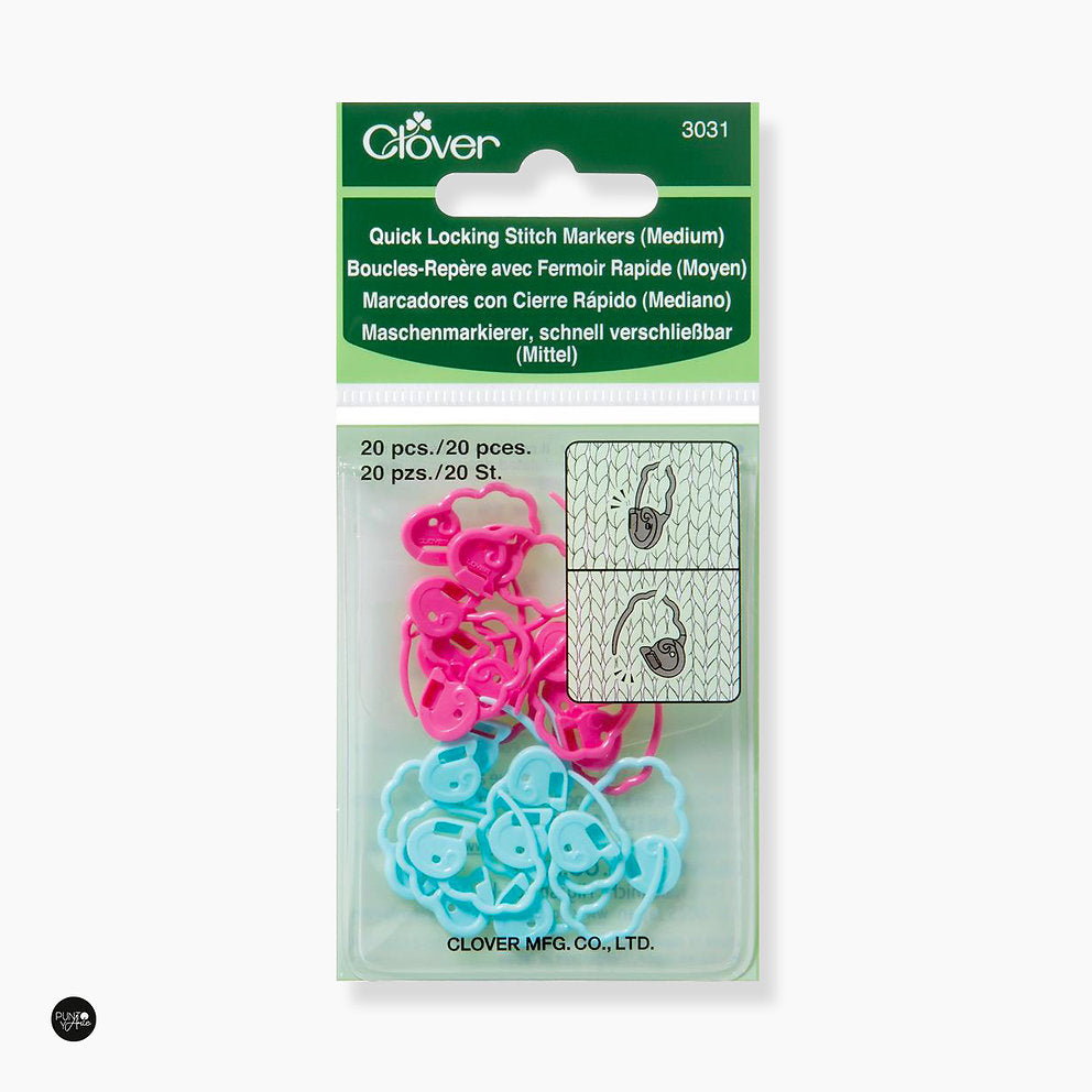 Clover 3031 Medium Quick Closure Stitch Markers Safety Pins