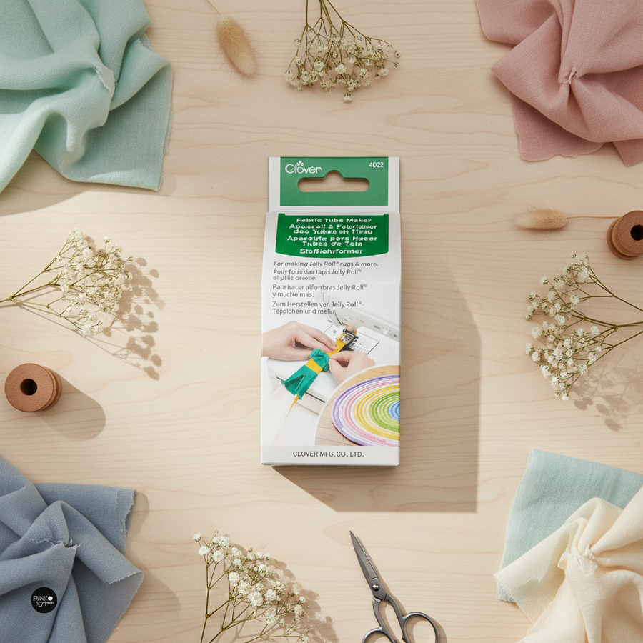Herramienta para hacer tubos de tela Clover 4022 | Transforma tiras de tela en tubos de manera fácil y rápida