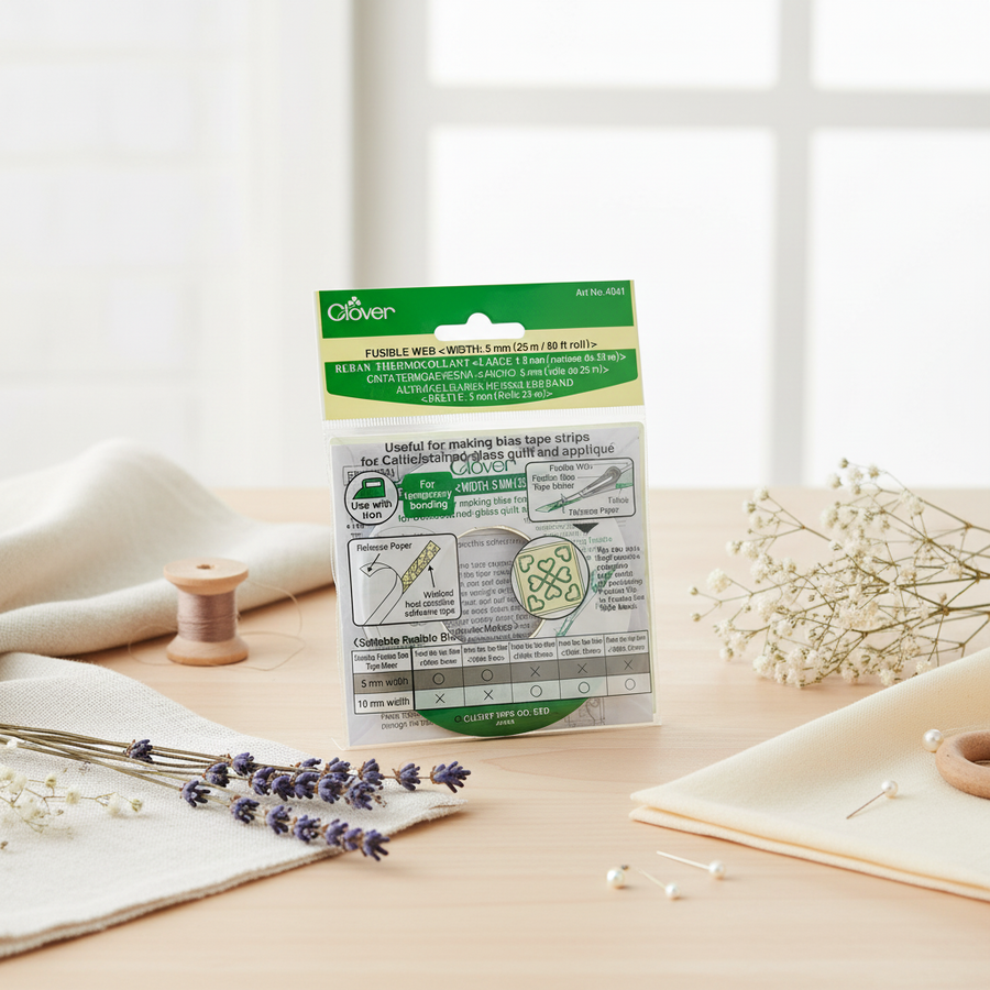 Cinta Termoadhesiva Clover 4041 de 5 mm - Innovación en Tus Proyectos de Costura (Rollo de 25 m)
