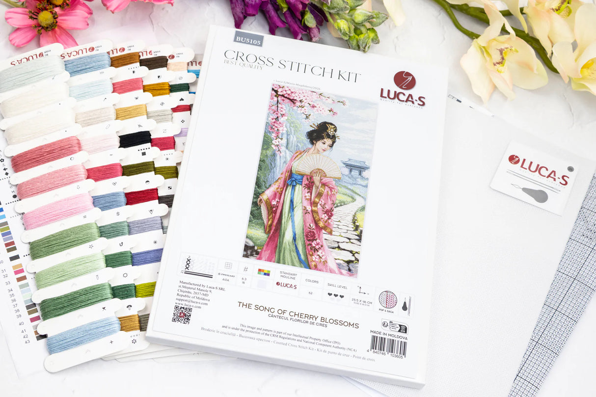 Kit punto de cruz Luca-S BU5105 The Song of Cherry Blossoms