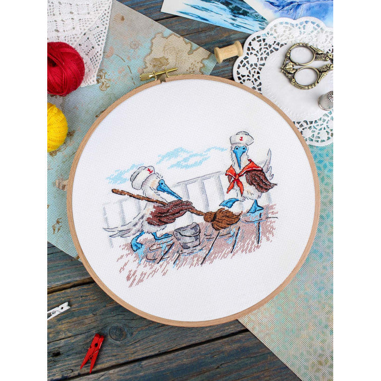 Vista adicional de Kit de punto de cruz MP Studia SNV-897 – ¡A limpiar! 12x17 cm