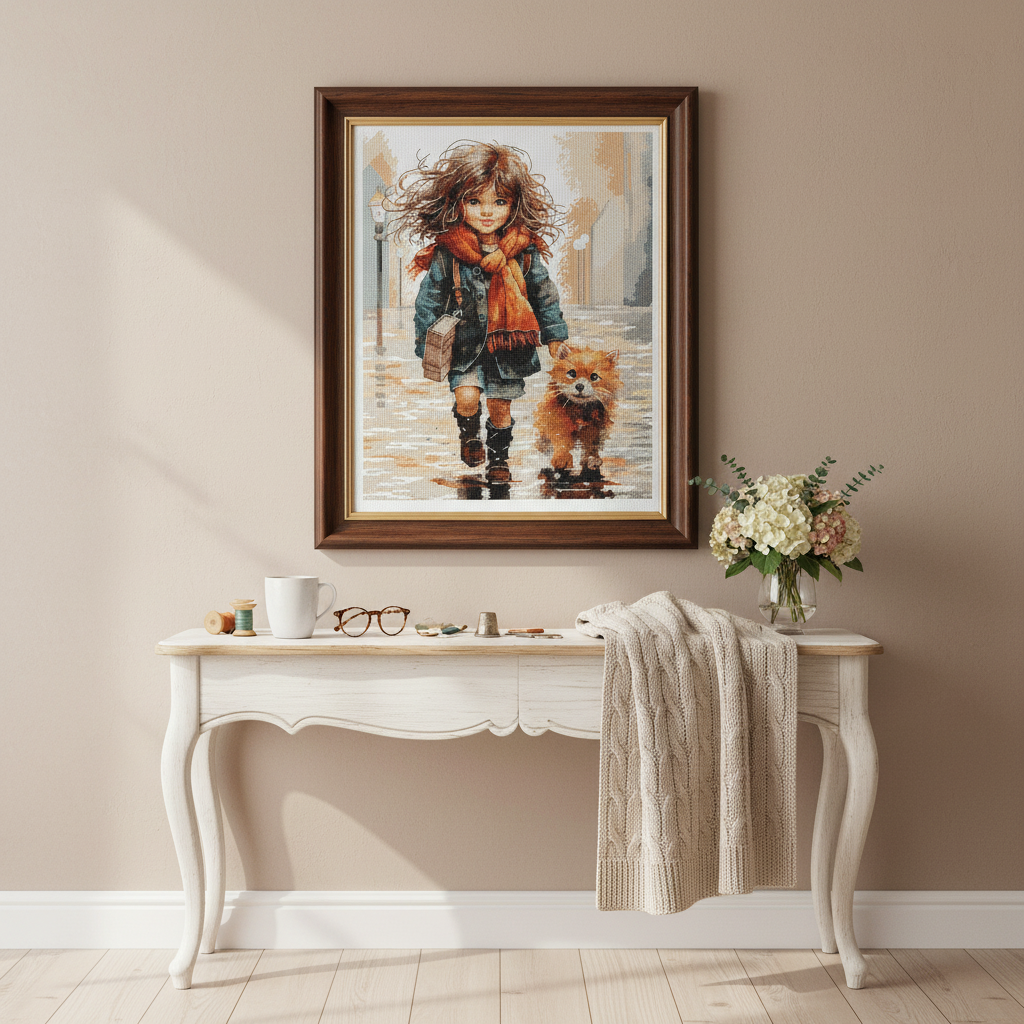 Kit de punto de cruz A través de los charcos – Andriana SANP-74