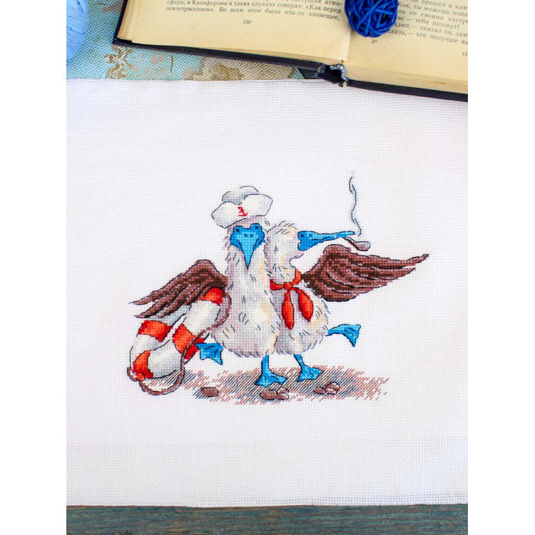 Kit de punto de cruz Marineros felices – MP Studia SNV-896