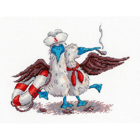 Kit de punto de cruz Marineros felices MP Studia SNV-896