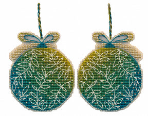 Kit de punto de cruz OVEN “Christmas Tree Decoration – Green Ball” 1694 – Adorno navideño para árbol
