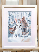 White Bunny Oven Cross Stitch Kit S1708 – White Bunny Aida 16