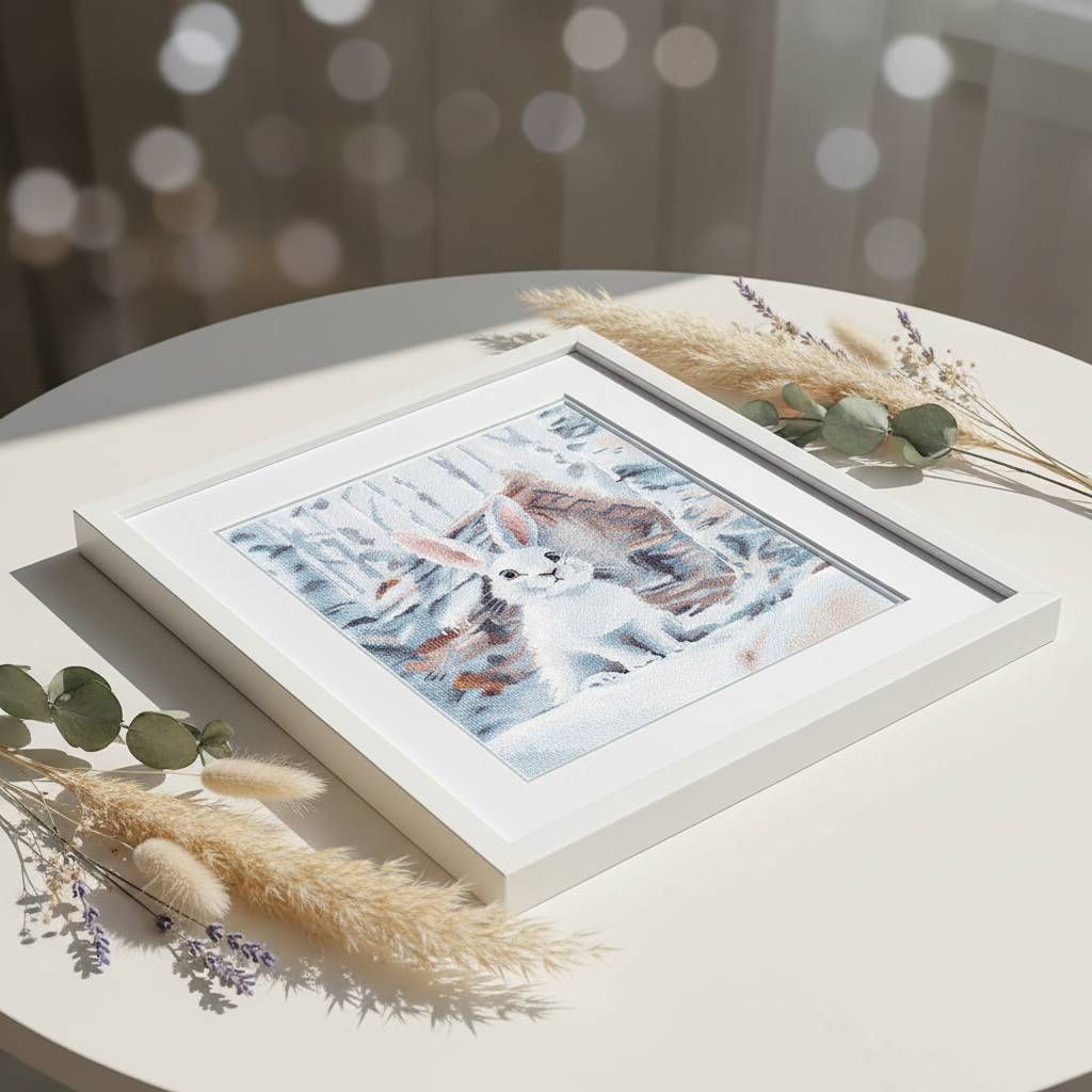 Kit de punto de cruz White Bunny Oven S1708 – Conejo blanco Aida 16