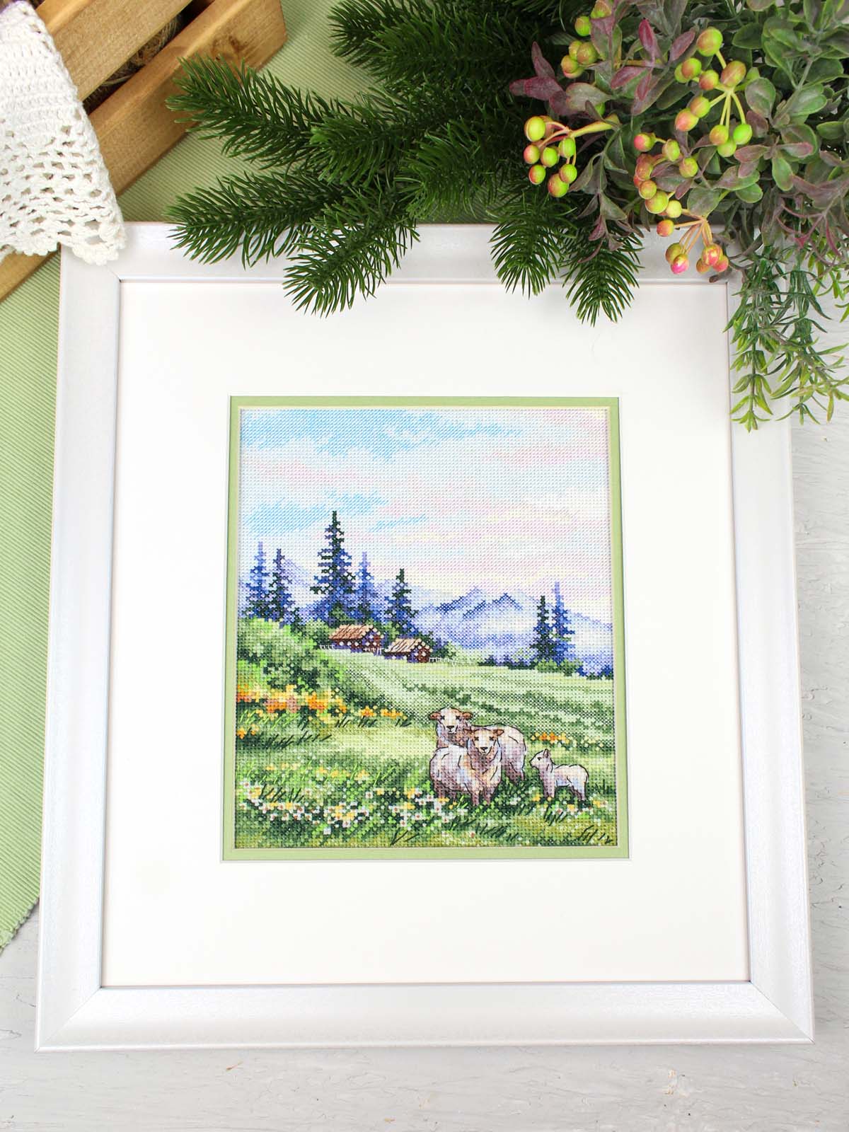 Kit de point de croix MP Studia « Dans les prairies alpines » SNV-935