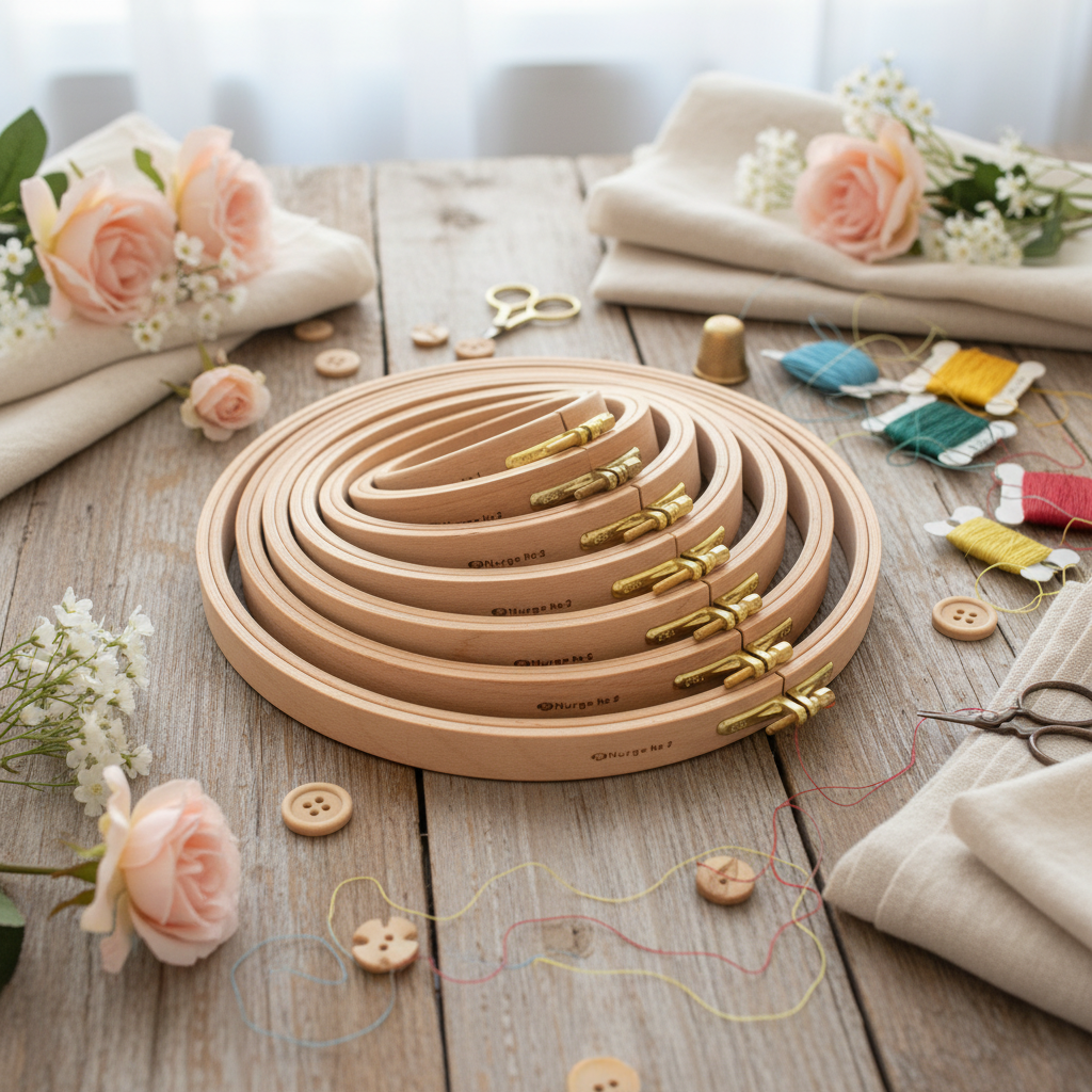 120 cerceaux circulaires en bois Nurge de 24 mm : un compagnon robuste pour une broderie exquise