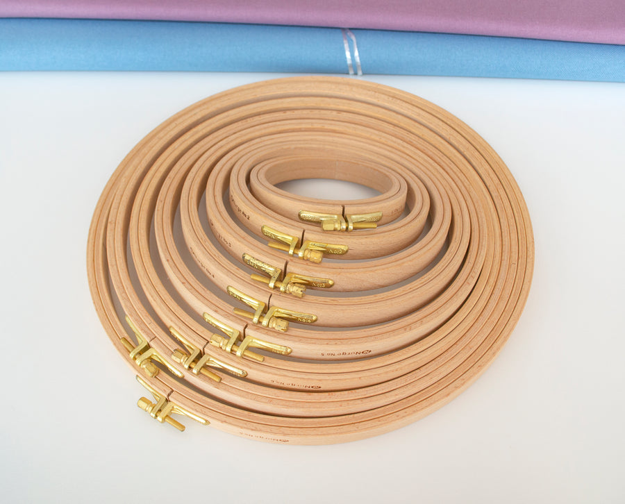 Bastidores circulares de madera Nurge de 16 mm en varios tamaños para bordado