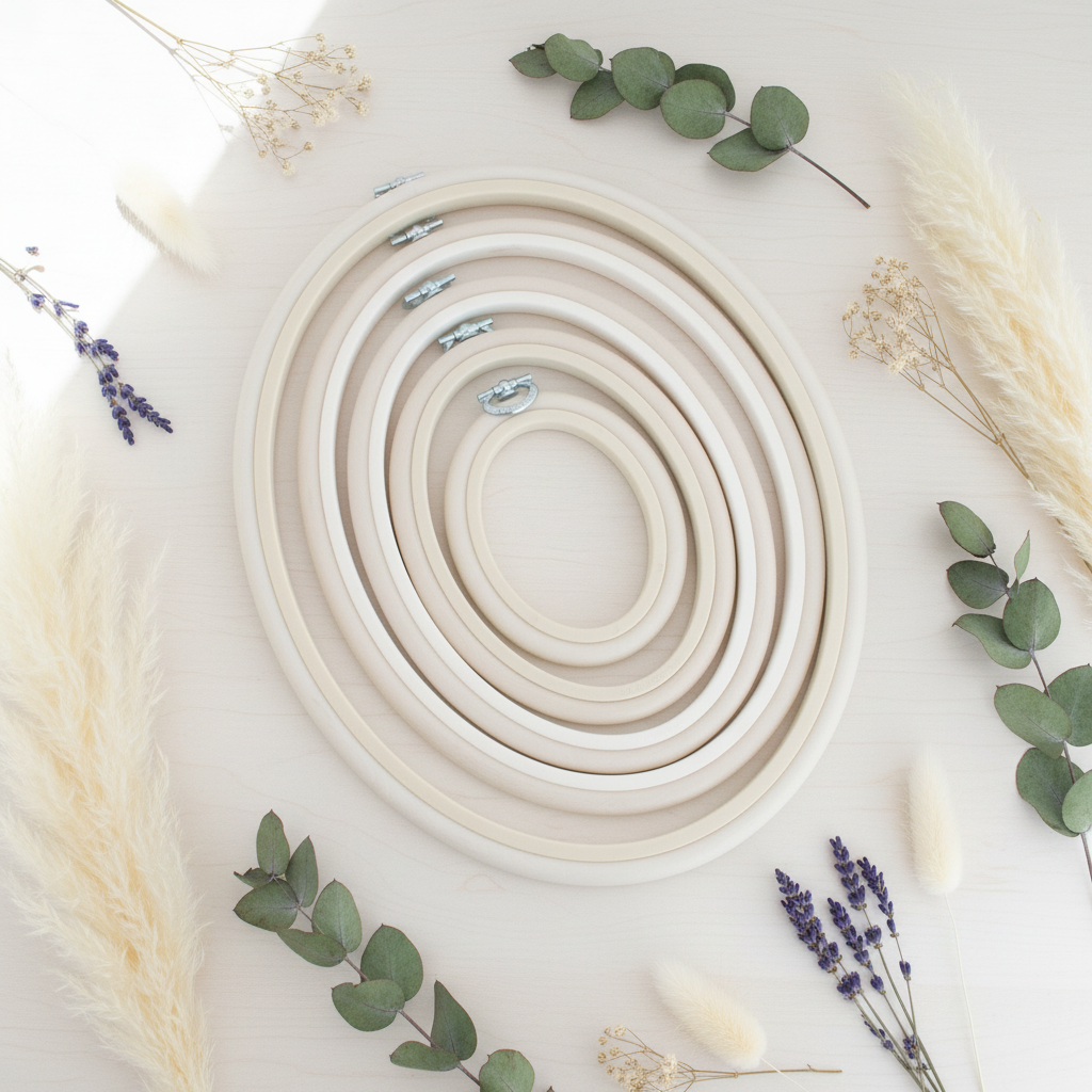 Nurge Flexi Hoop Oval Frame-Frame: Elegance and Functionality in White for your Embroidery