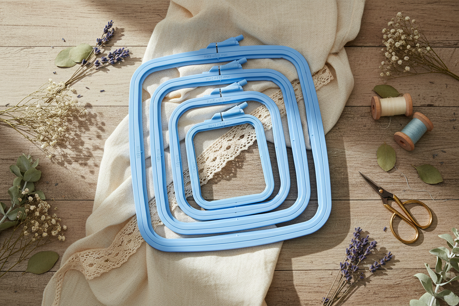 Bastidor Cuadrado Azul de Nurge: Precisión y Elegancia en Tus Bordados