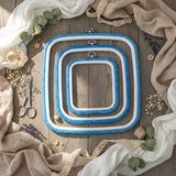 Bastidor-Marco Cuadrado Flexi Hoop de Nurge: Azul Vibrante para Resaltar tus Bordados