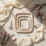 Nurge Flexi Hoop Square Frame-Frame: Elegance and Functionality in Beige