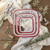 Nurge Flexi Hoop Square Frame: Highlight your Embroidery with the Vibrant Red Color