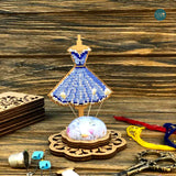 Pincushion Kit "Elegant Dress" with Beads and Wood - FLK-285 by Volshebnaya Strana