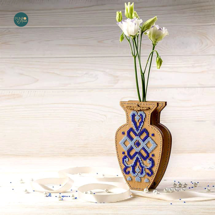 FLK-349 Vase - Kit with Beads - Wood
