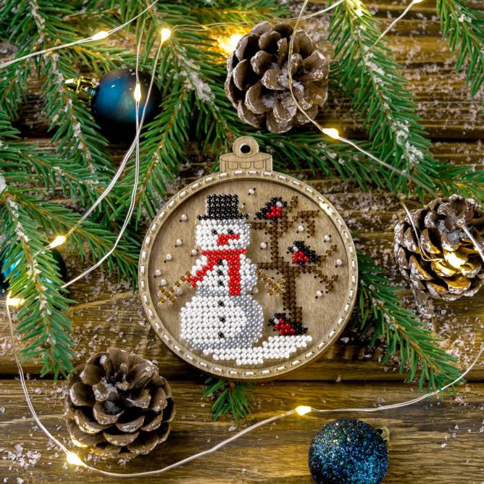 FLK-368 Christmas Ornament - Kit with Beads - Wood