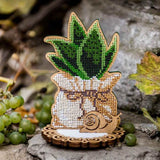 Kit with Beads for Wood Embroidery "Enchanted Garden" - FLK-409