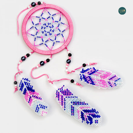 FLPL-027 Pink Dream Catcher - Kit with Beads