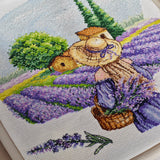 Kit de broderie "Champ de lavande" - Point de croix exclusif de Punto y Arte P007