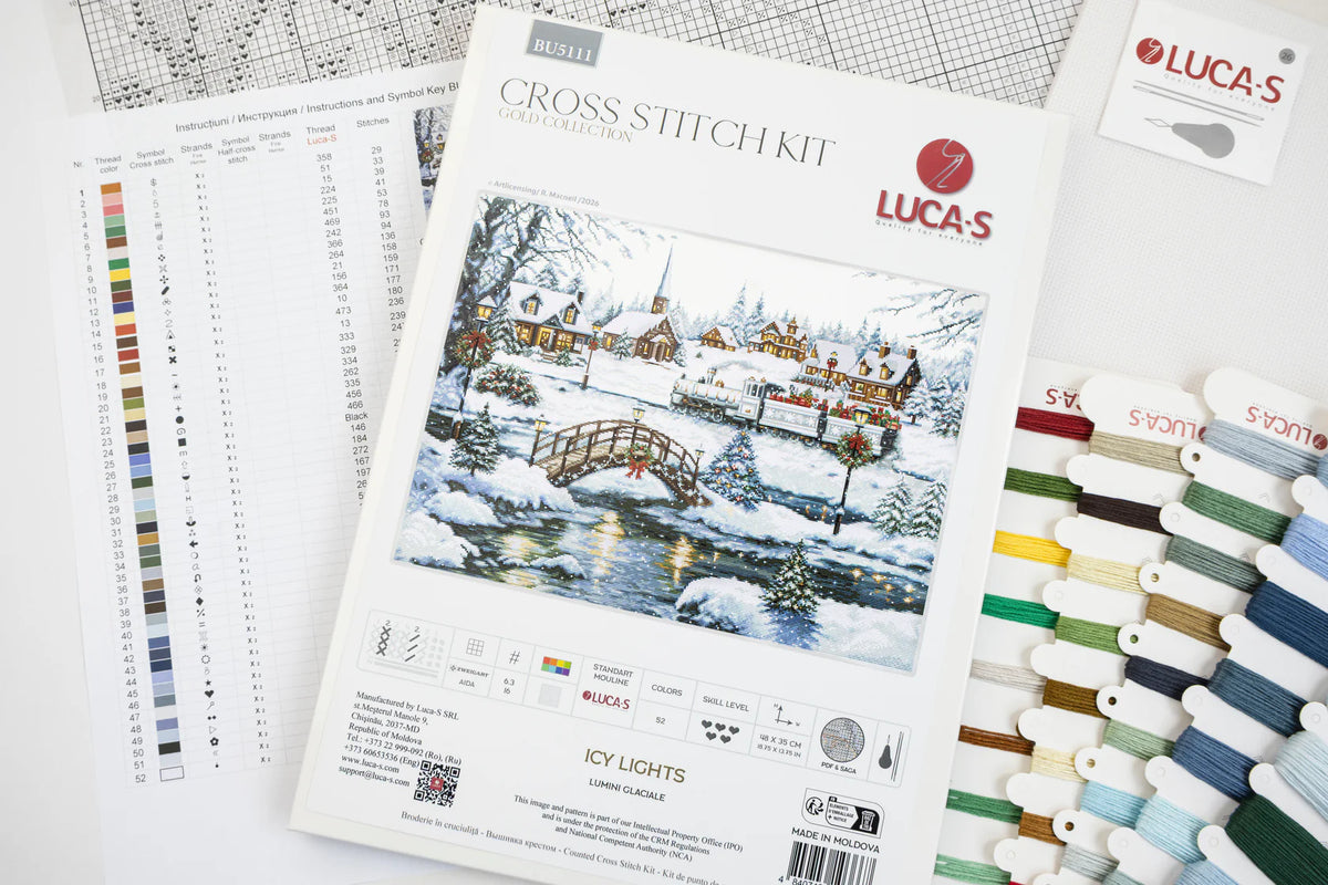Luca-S Gold BU5111 Eiskristalle – Kreuzstich-Set mit vorgegebenen Koordinaten