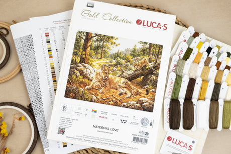 Kit de punto de cruz Luca-S B734 Maternal Love - contenido del kit