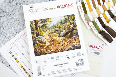 Kit de punto de cruz Luca-S B734 Maternal Love - hilos y tela Zweigart