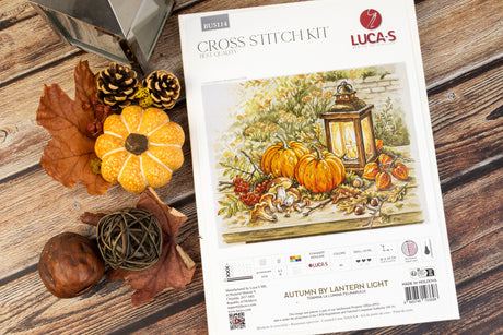 Kit de punto de cruz Luca-S BU5114 Autumn by Lantern Light – contenido y detalles del kit (2)