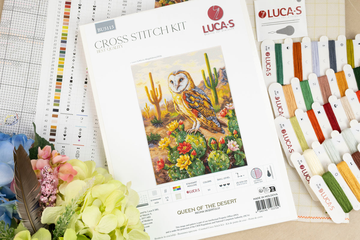 Kit de punto de cruz Luca-S BU5115 Queen of the Desert – contenido y detalles del kit (4)