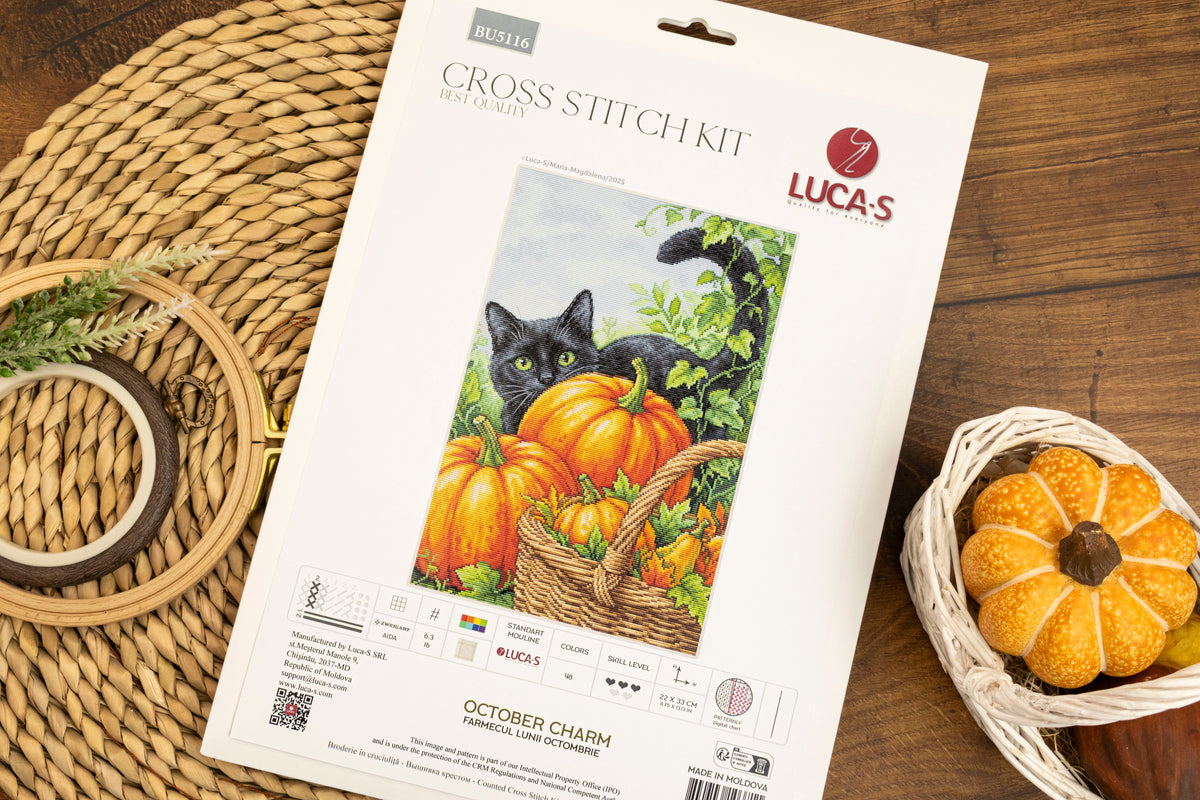 Kit de punto de cruz Luca-S BU5116 October Charm – contenido y detalles del kit (2)