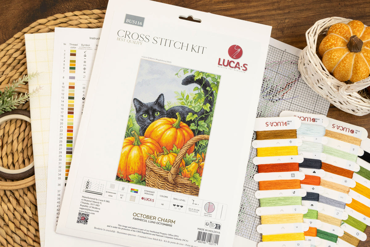 Kit de punto de cruz Luca-S BU5116 October Charm – contenido y detalles del kit (3)