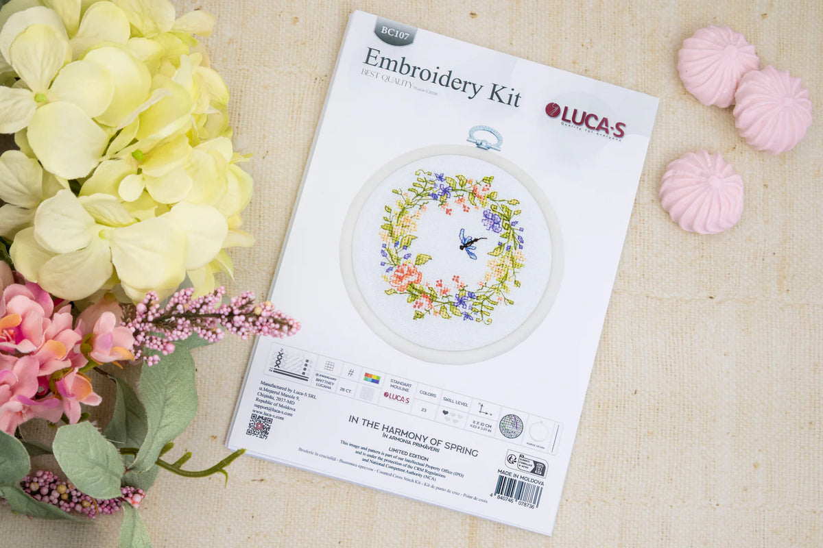 Kreuzstich-Set Luca-S BC107 In the Harmony of Spring mit Stickrahmen