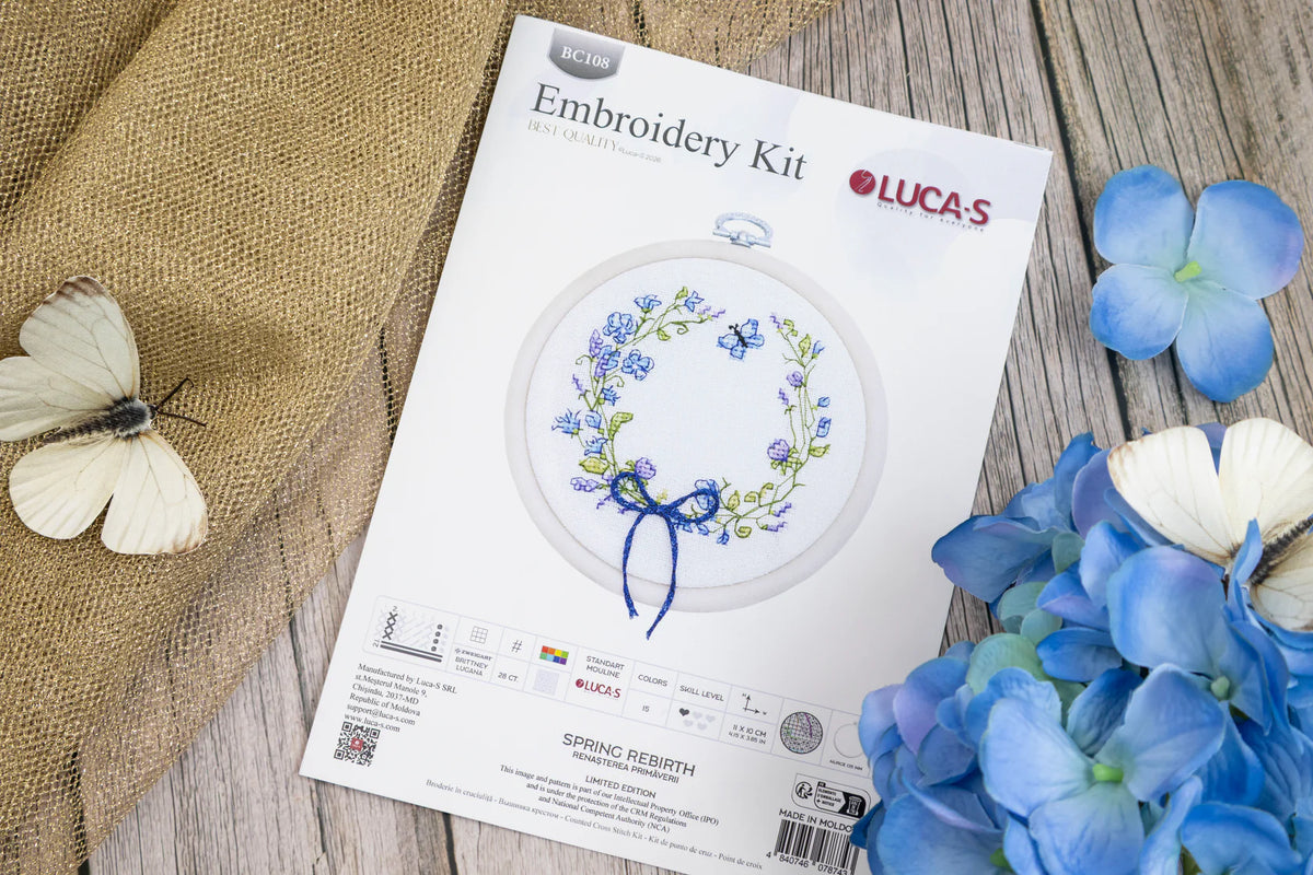 Kreuzstich-Set Luca-S BC108 Spring Rebirth mit Stickrahmen