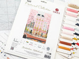 Luca-S Cross Stitch Kit "Amsterdam, Netherlands" PK01 – Houses and Canals 17.5×26 cm
