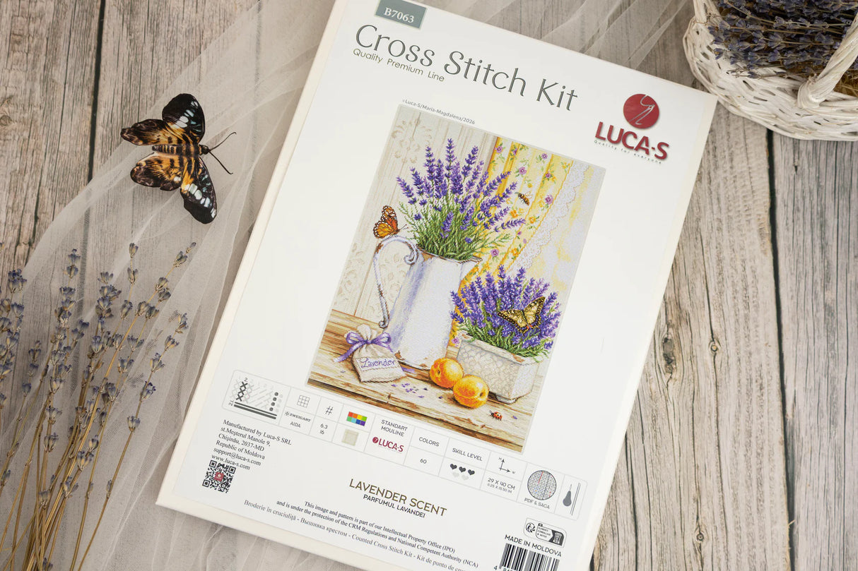 Kit de punto de cruz Luca-S B7063 Lavender Scent – Aroma de Lavanda 29x40 cm