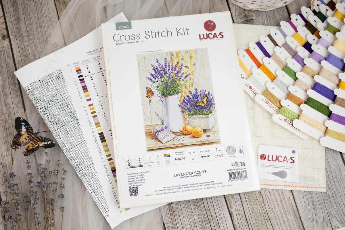 Kreuzstich-Set Luca-S B7063 Lavender Scent – Lavendelduft 29x40 cm
