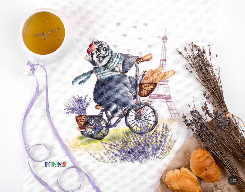Mit dem Fahrrad zu meinem Bon-Bon - Panna - Kreuzstich-Set J-1941