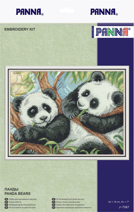 Panda Bears - Panna - Kit de point de croix J-7067